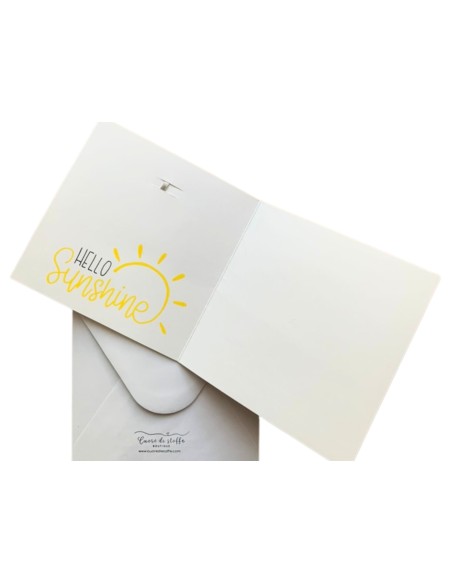 Decorazione artigianale con sole in feltro ricamato, incluso biglietto - HELLO SUNSHINE