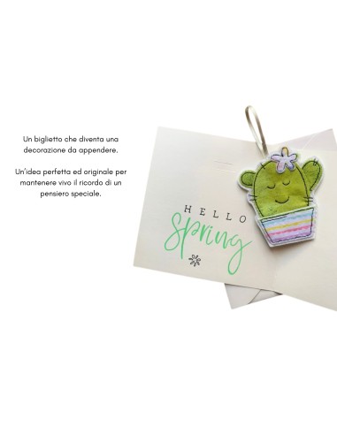 Decorazione artigianale con cactus ricamato,...