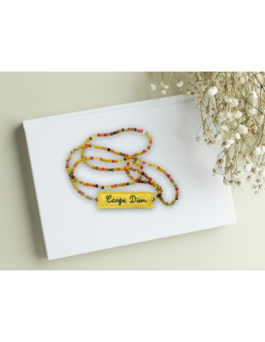 Collana di perline giallo arancio CARPE DIEM -...