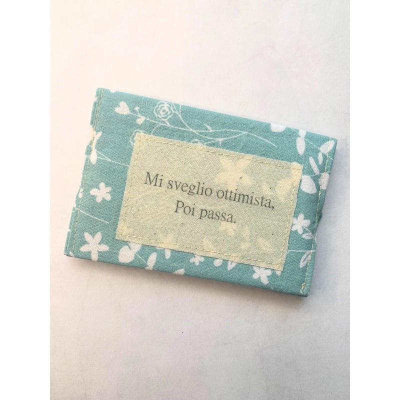 Portacarte - MI SVEGLIO OTTIMISTA, POI PASSA - azzurro