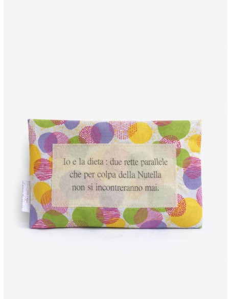 Pochette artigianale - Io e la dieta: due rette parallele - colori primaverili