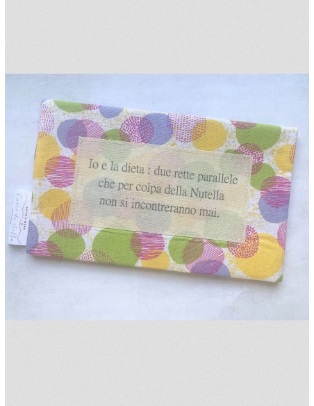Pochette artigianale - Io e la dieta: due rette parallele - colori primaverili