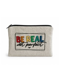 Pochette BE REAL NOT PERFECT grigia