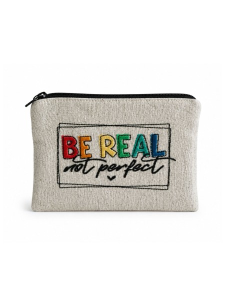Pochette BE REAL NOT PERFECT grigia