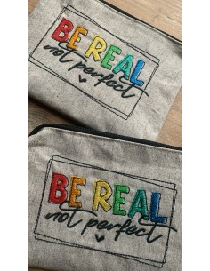 Pochette BE REAL NOT PERFECT grigia 2