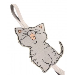 Segnalibro ad elastico con gattino grigio