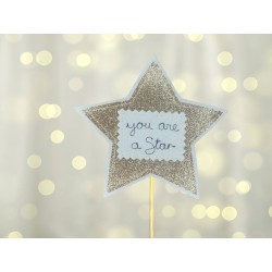 Bacchetta decorativa YOU ARE A STAR - glitter oro