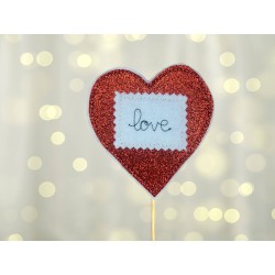 Bacchetta decorativa LOVE- special edition Natale glitter rosso