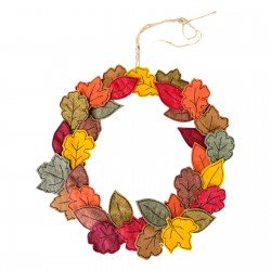 Corona autunnale di foglie colorate